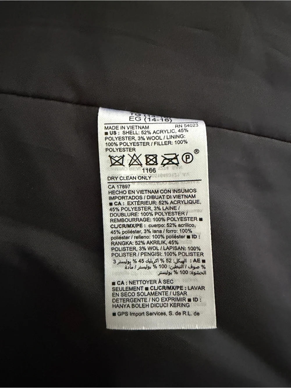 Boys Old Navy Black Hooded Peacoat 14/16